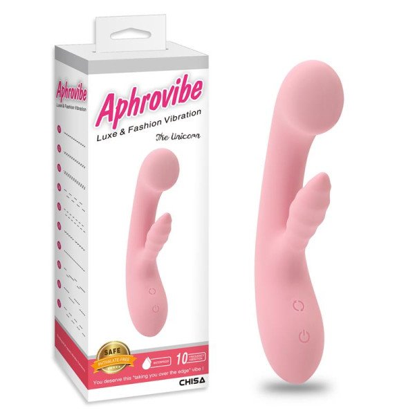 Vibratore in silicone con stimolatore clitorideo