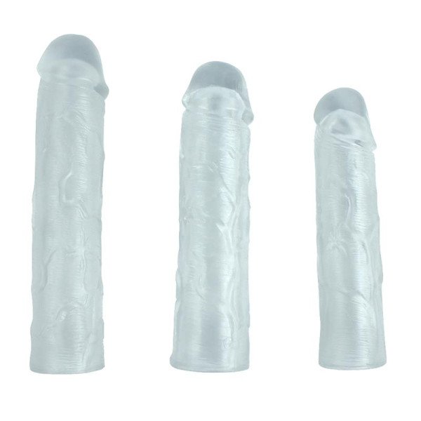 Confezione da 3 manicotti per pene Alex Clear