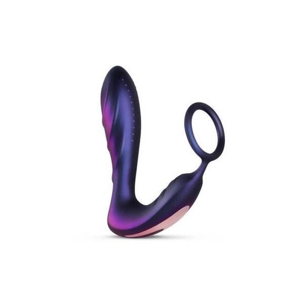 Butt Plug Buco Nero con Anello Pene/Testicoli con Telecomando USB