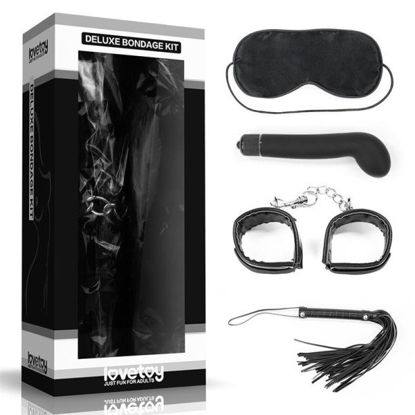 Kit Bondage Deluxe con Vibratore Nero