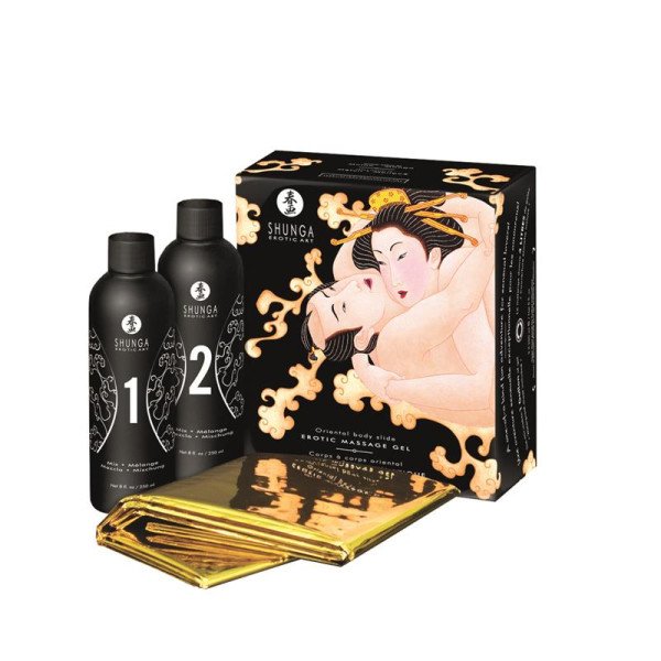 Shunga Massaje Gel Kit Aroma di Melone e Mango