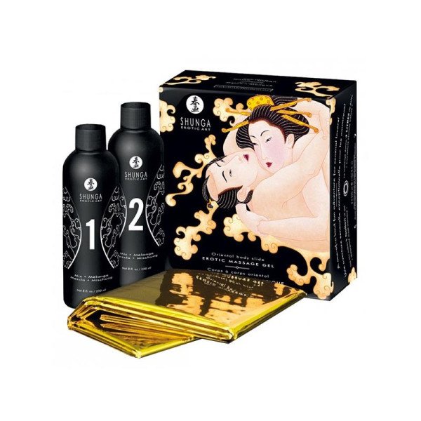 Kit gel massaggi Shunga con aroma di vino spumante