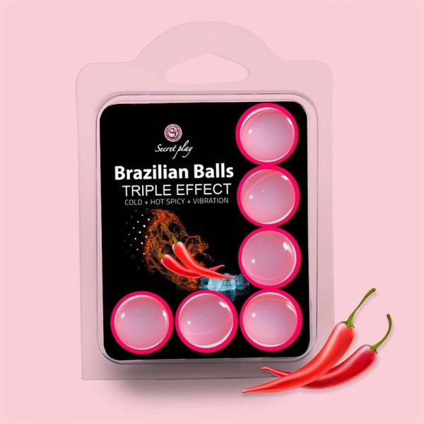 Set di 6 Palline Brasiliane a Triplo Effetto (Calore, Freddo e Vibrazione)
