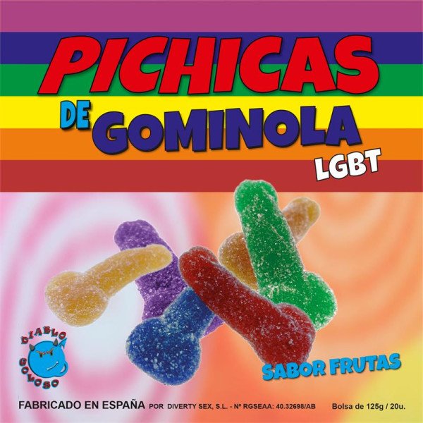 Scatola di gommosi gusti di frutta pene LGBTQ+