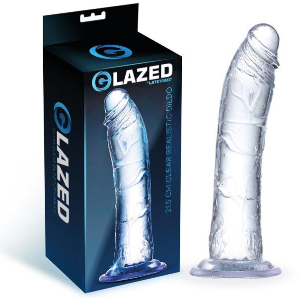 Dildo realistico in materiale cristallo lungo 21,5 cm