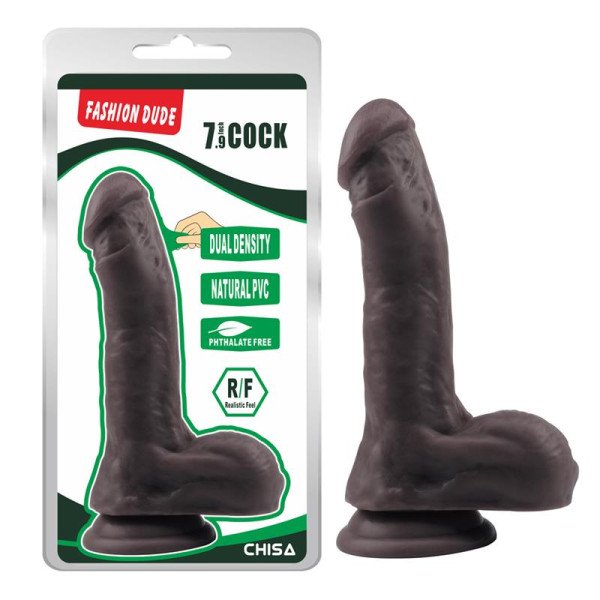 Dildo a doppia densità Fashion Dude 20,5 x 4,5 cm marrone