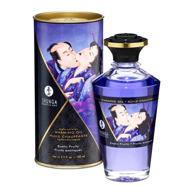 Shunga Warming Massage Oil Aroma di frutta esotica