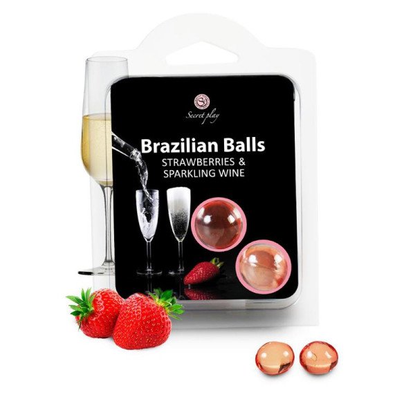 Sfere brasiliane di olio da massaggi aroma Fragole & Champagne