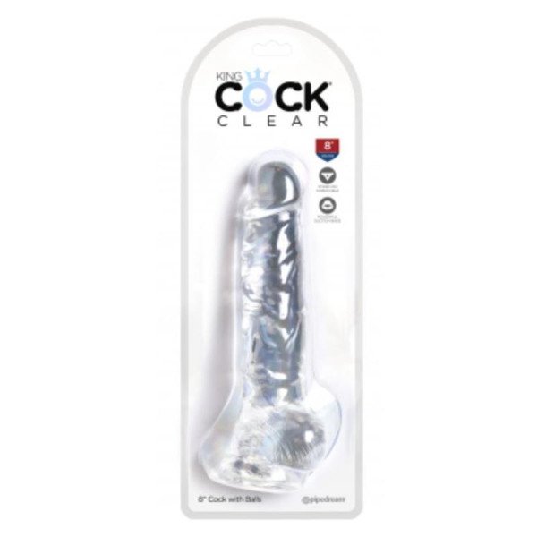 Dildo realistico con testicoli 8 Clear