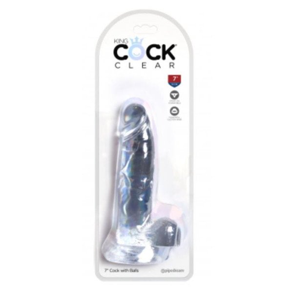 Dildo realistico con testicoli 7 Clear