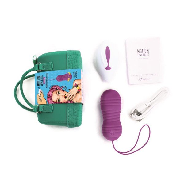 Motion Love Balls Uovo vibrante con telecomando Foxy Purple