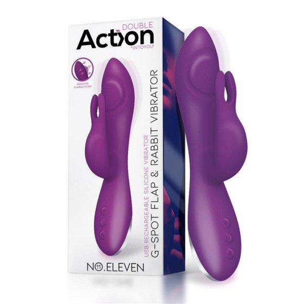 No. Undici vibratore con coniglietto, punto G e funzione a impulsi in silicone USB magnetico