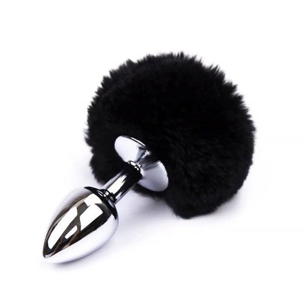 Butt Plug con Pompon Nero Taglia S