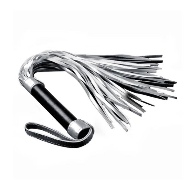 Flogger Ecopelle Argento e Nero