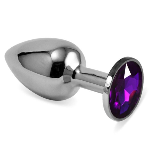 Butt Plug Argento Rosebud Classic con Gioiello Viola Taglia S