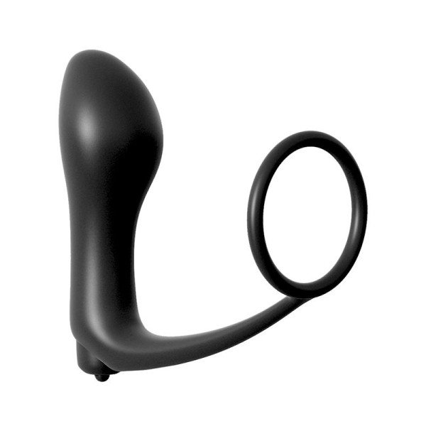 Plug Vibrante Ass-Gasm Cockring - Colore Nero