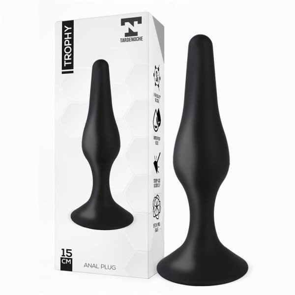 Plug anale Trophy 15 cm in silicone nero