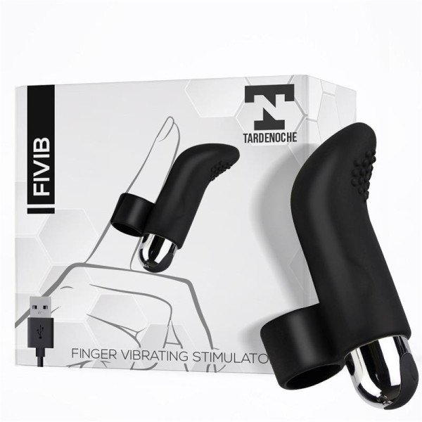 Stimolatore Vibrante Fivib Finger USB in Silicone Nero