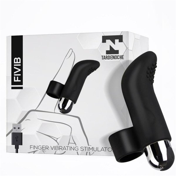 Stimolatore Vibrante Fivib Finger USB Silicone Nero