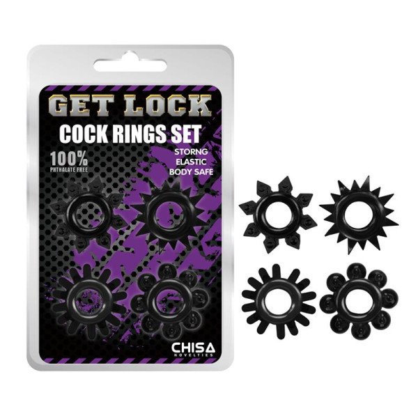 Cock Ring Set-nero