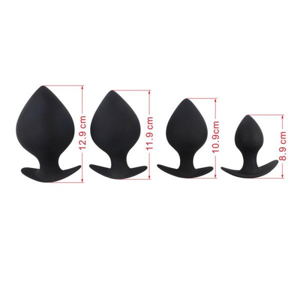 Confezione 4 Butt Plug Renegade Spade Silicone Nero