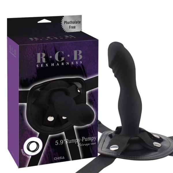 Strap-On con Dildo Rumpy Silicone Nero