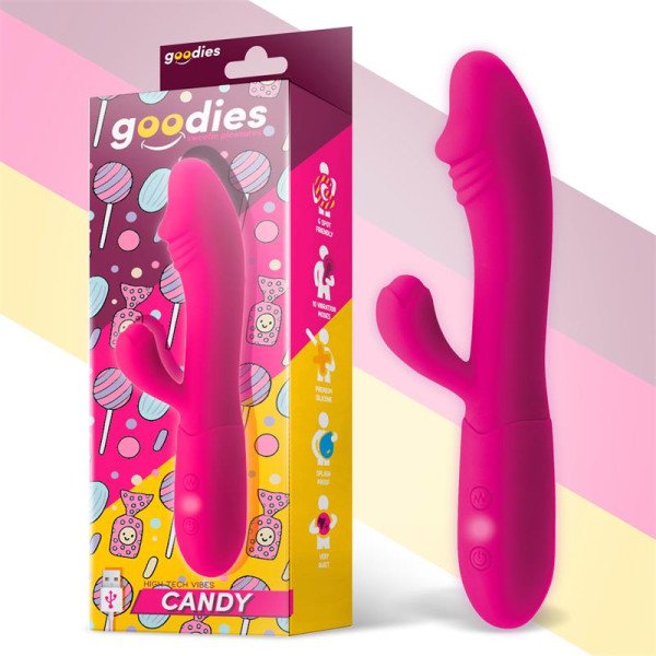 Candy G-Spot Rabbit Vibe USB in silicone fucsia.