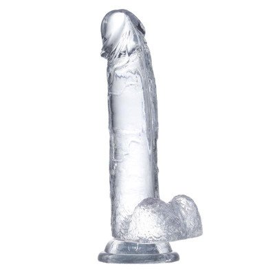 Dildo Realista con Testiculos Material Cristalino 20 cm