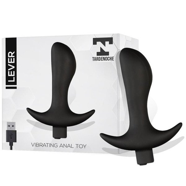 Plug anale a leva con vibrazione USB in silicone