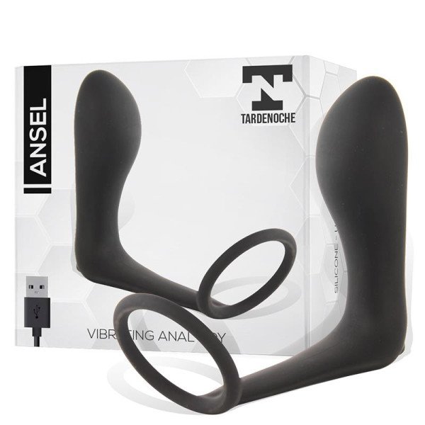 Plug anale Ansel con vibrazione e Cock Ring USB in silicone