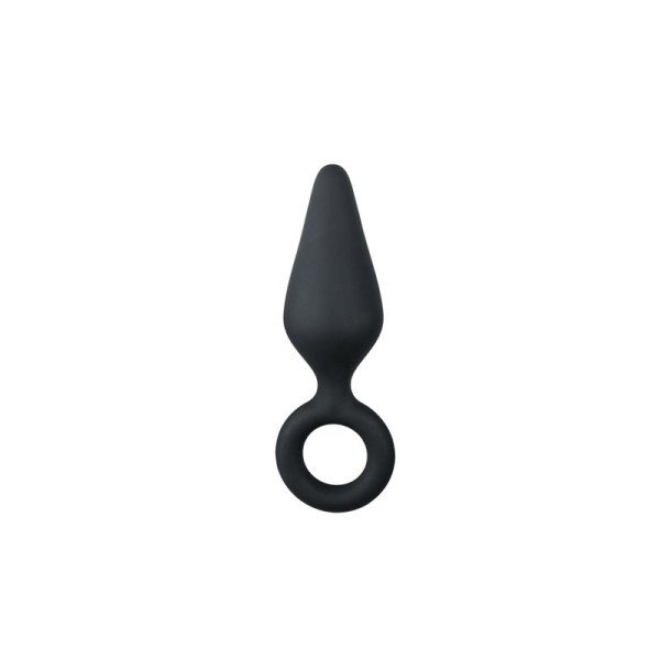 Buttplug neri con anello di trazione - Medium