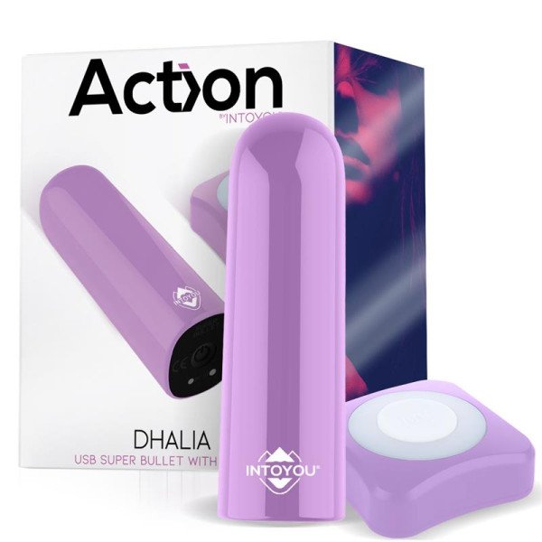 Dhalia Super Pallottola Vibrante con Telecomando USB ad alta potenza Viola