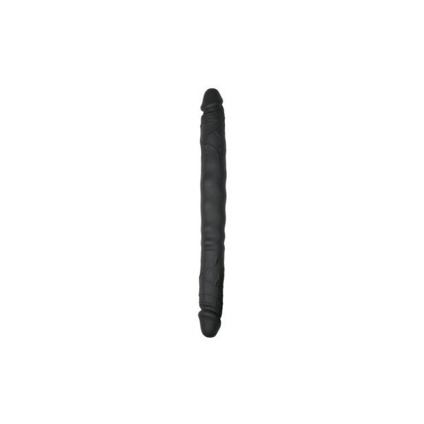 Doppio dildo flessibile in silicone nero 40 cm