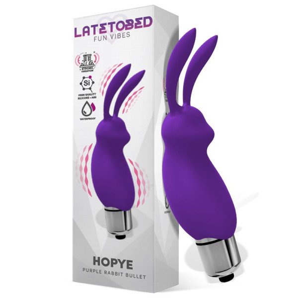 Pallottola vibrante Hopye Rabbit in silicone viola