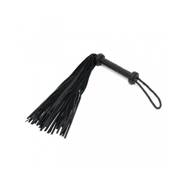 Flogger Intrecciato In Pelle Nera