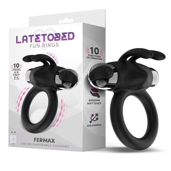 Anello Vibrante Fermax con Coniglio USB in Silicone Nero