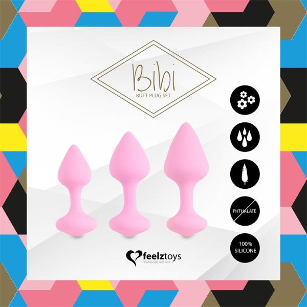 Bibi Set di 3 Plug anale Rosa