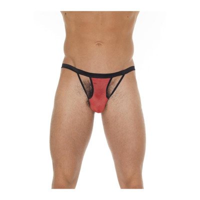 Tanga con Tiras Rojo y Negro Talla Unica