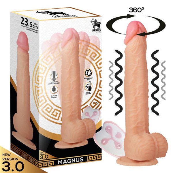 Magnus 3.0 Vibratore realistico vibrante e rotante in silicone liquido