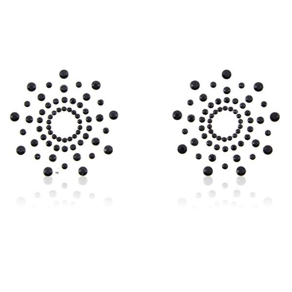 Copricapezzoli a fiocco di neve neri.