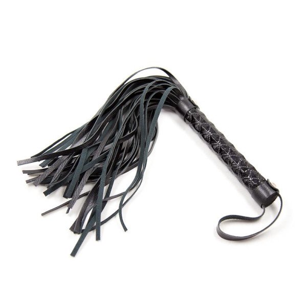 Motivo Flogger Diamante con Hardware in Metallo 39 cm Nero  Motivo Frusta con Diamanti e Dettagli in Metallo 39 cm Nero