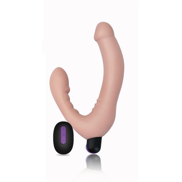 Dildo doppio senza cinghie USB in silicone