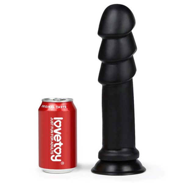 Dildo King Size nero con increspature anali