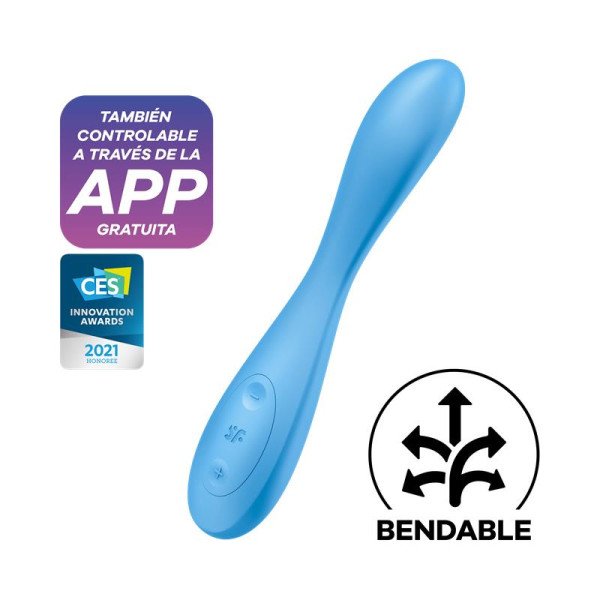 Vibratore Punto G Flex 4 con APP Satisfyer Connect Blu