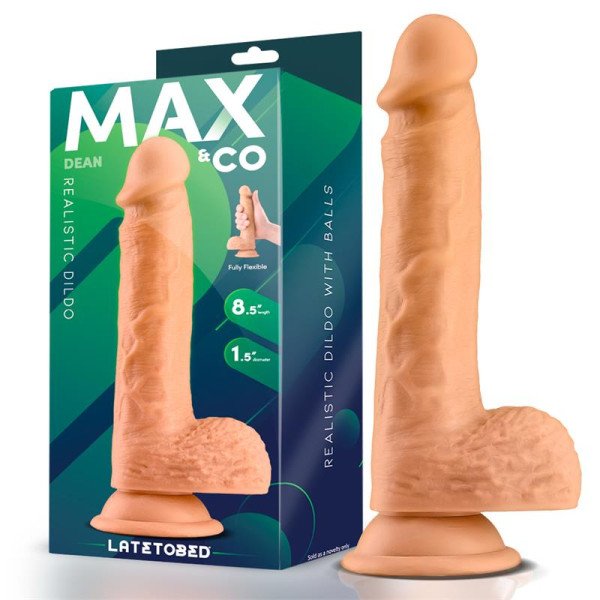 Dildo realistico Dean con testicoli, 8,5″ color carne