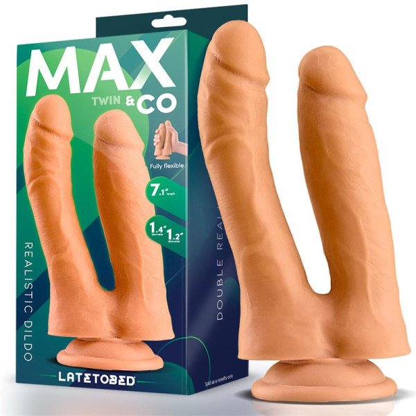 Dildo realistico doppio 18 cm color carne