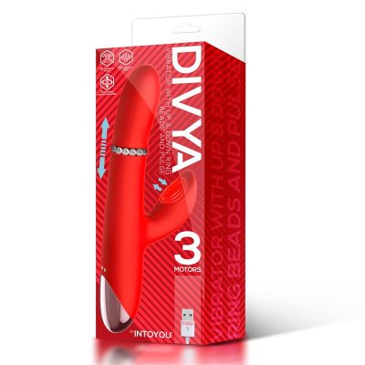 Divya Vibrador con Aro de Bolas Internas Up and Down y Pulsacion 3 Motores Independientes USB