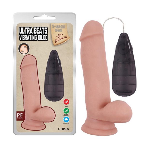 Dildo vibrante realistico Ultra Beats 17,5 cm