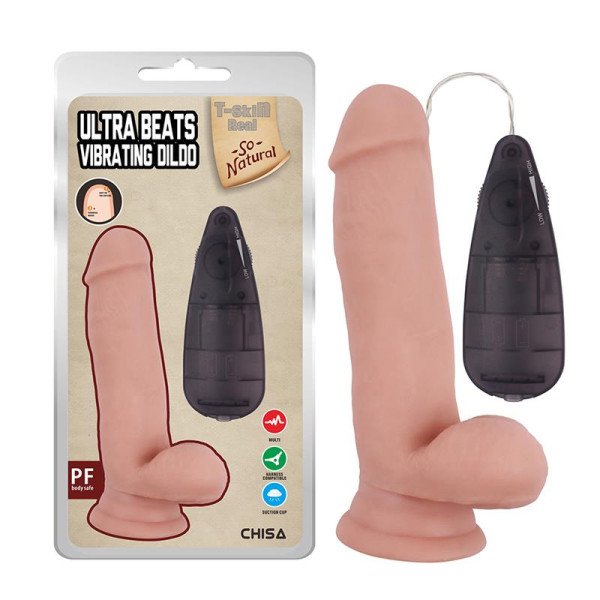 Dildo vibrante realistico Ultra Beats cm 17,5