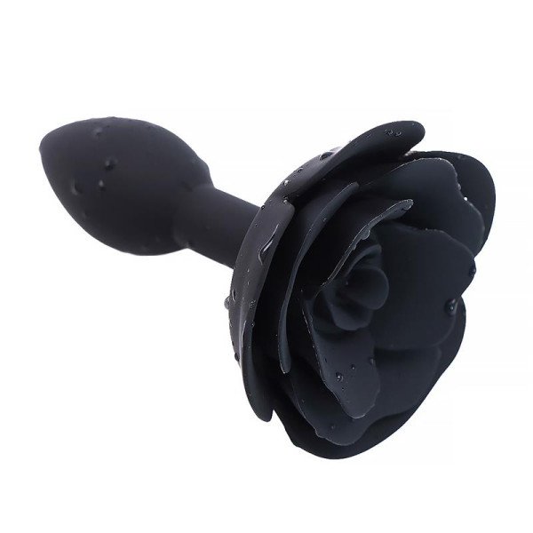 Plug anale in silicone rosa e nero